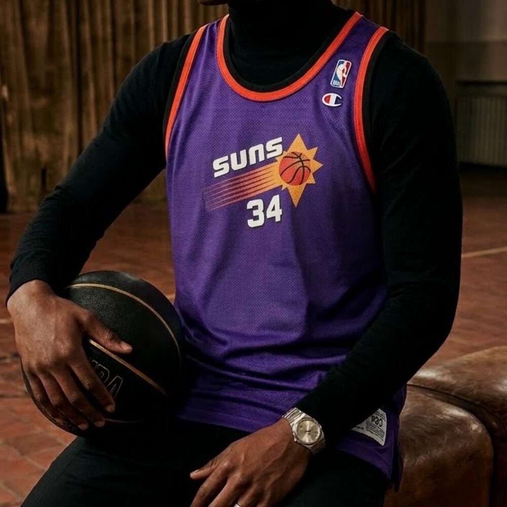 90s Vintage Phoenix Suns Champion Barkley Purple Mesh Jersey Youth XL/Mens S/M